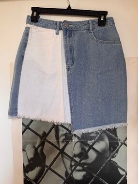NWT Cloud Ten / Two Tone Colorblock Denim Mini Skirt
